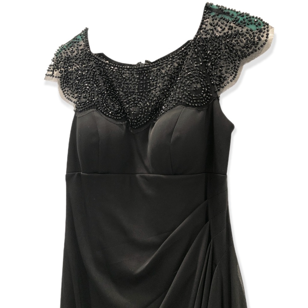 Xscape Black Beaded Evening Gown